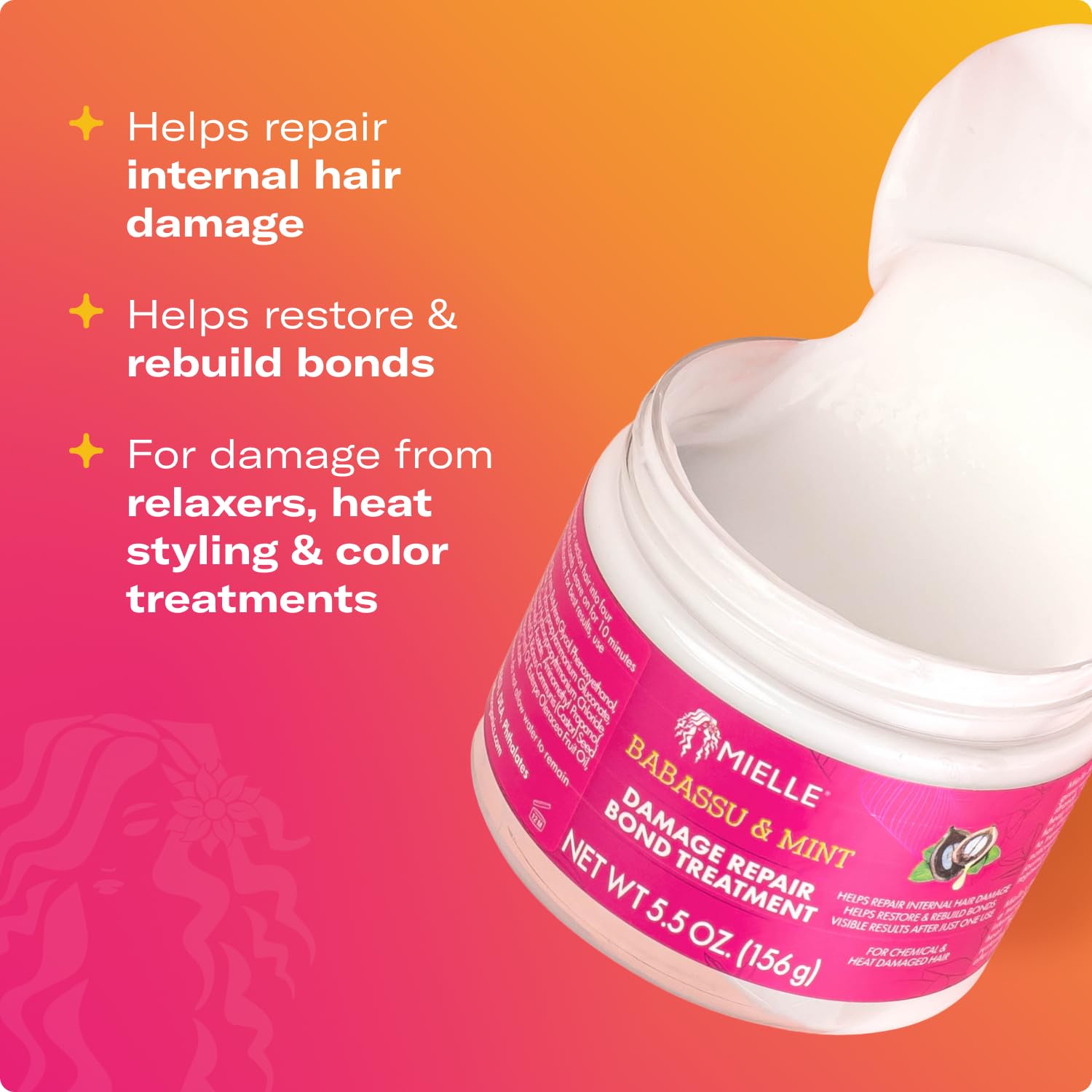 Mielle Organics Babassu & Mint Damage Repair Bond Treatment for Chemical and Heat Damaged Hair, 5.5 Ounce - Image 3