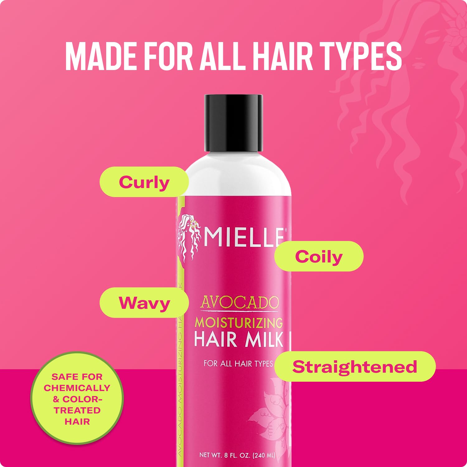 Mielle Organics Avocado Hair Milk for All Hair Types, Moisturizing Lotion for Dry Hair, 8 Ounces - Image 3
