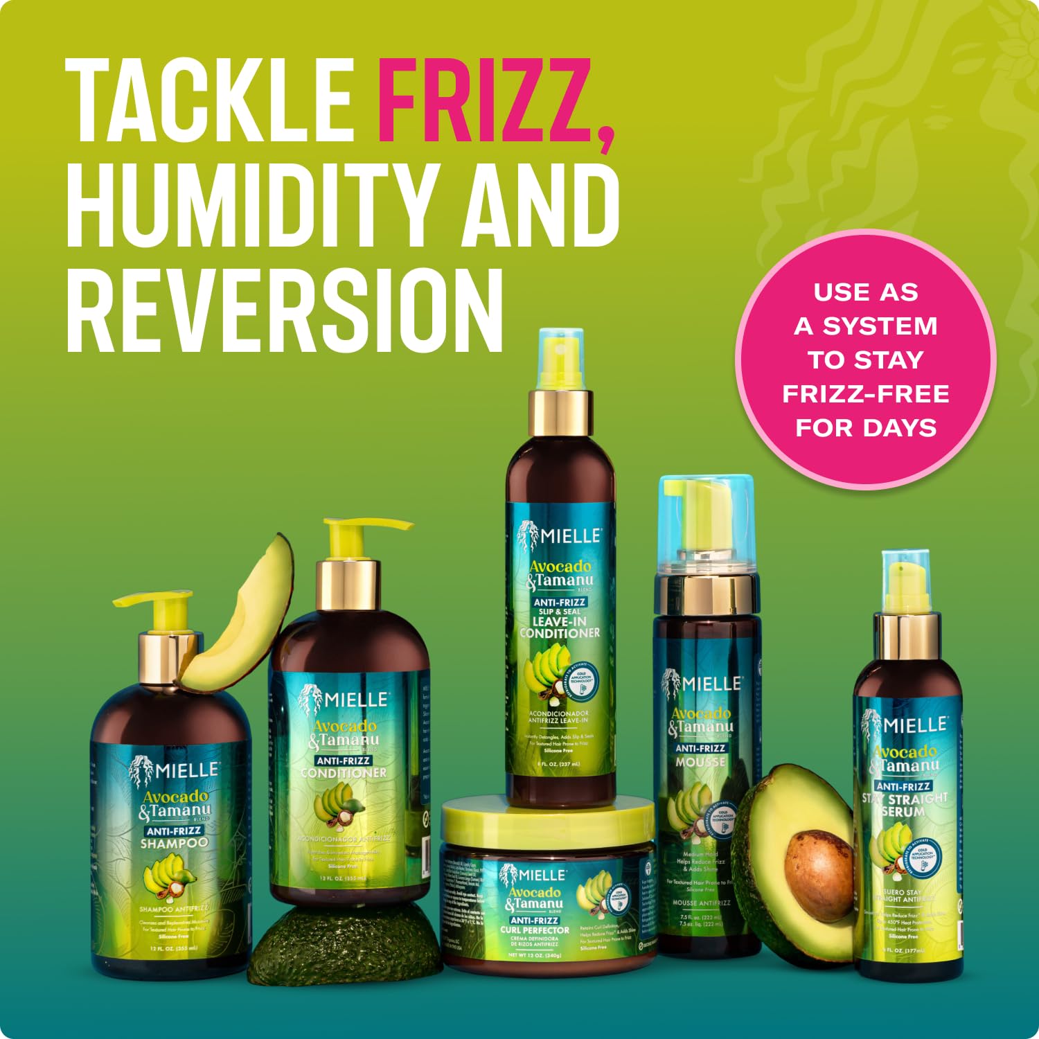 Mielle Organics Avocado & Tamanu Anti-Frizz Curl Cream for Textured Hair - Smoothing & Defining Cream to Lock In Moisture & Enhance Shine - Curly Hair Styling Products for Women & Men, 12oz - Image 6