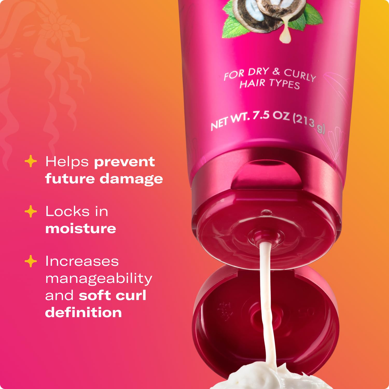 Mielle Organics Babassu & Mint Brazilian Curly Cocktail Curl Cream - Curl Defining, Hair Styling Cream for Textured Hair - Locks in Moisture, Boosts Definition & Softens Textured Hair, 7.5 Ounce - Image 3