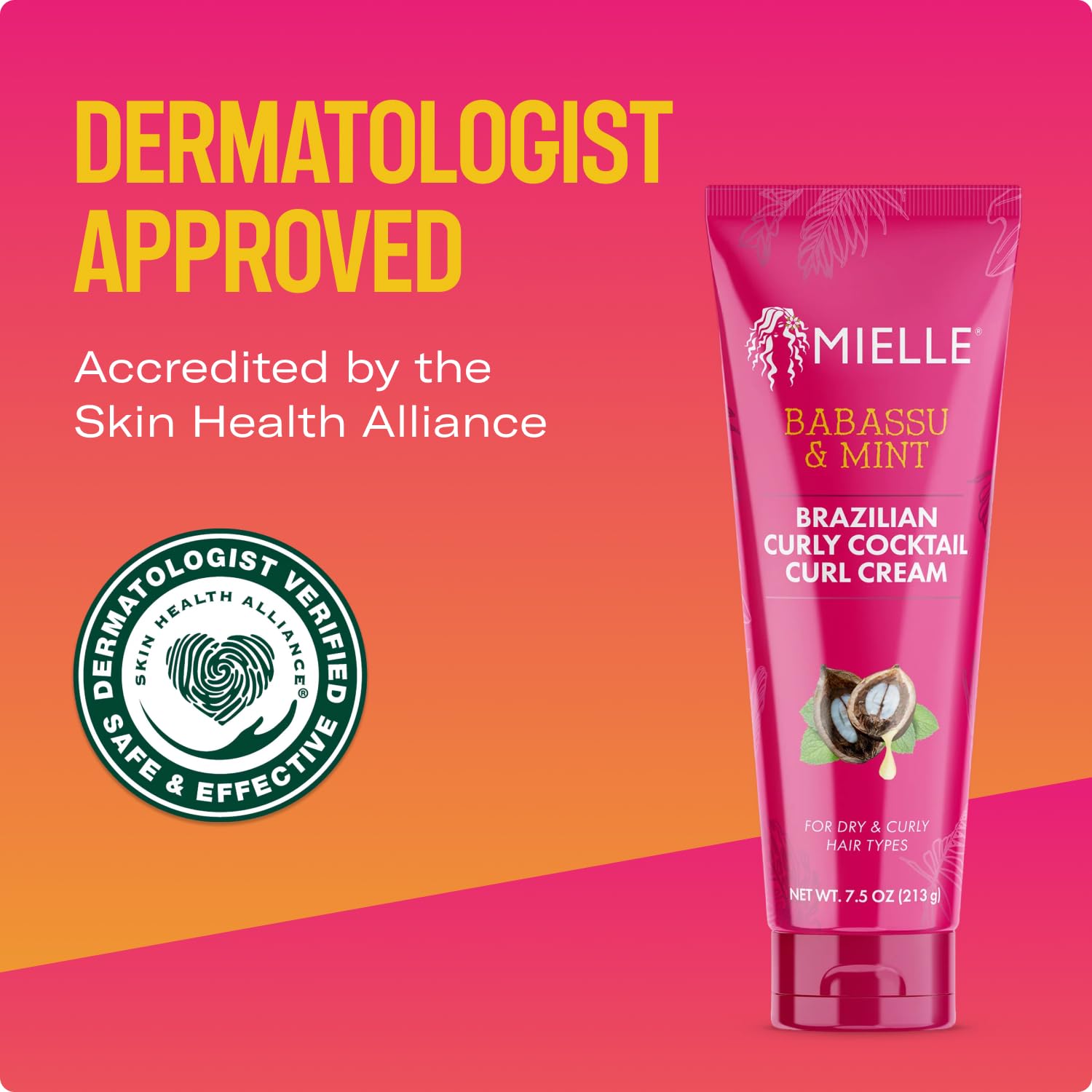 Mielle Organics Babassu & Mint Brazilian Curly Cocktail Curl Cream - Curl Defining, Hair Styling Cream for Textured Hair - Locks in Moisture, Boosts Definition & Softens Textured Hair, 7.5 Ounce - Image 6