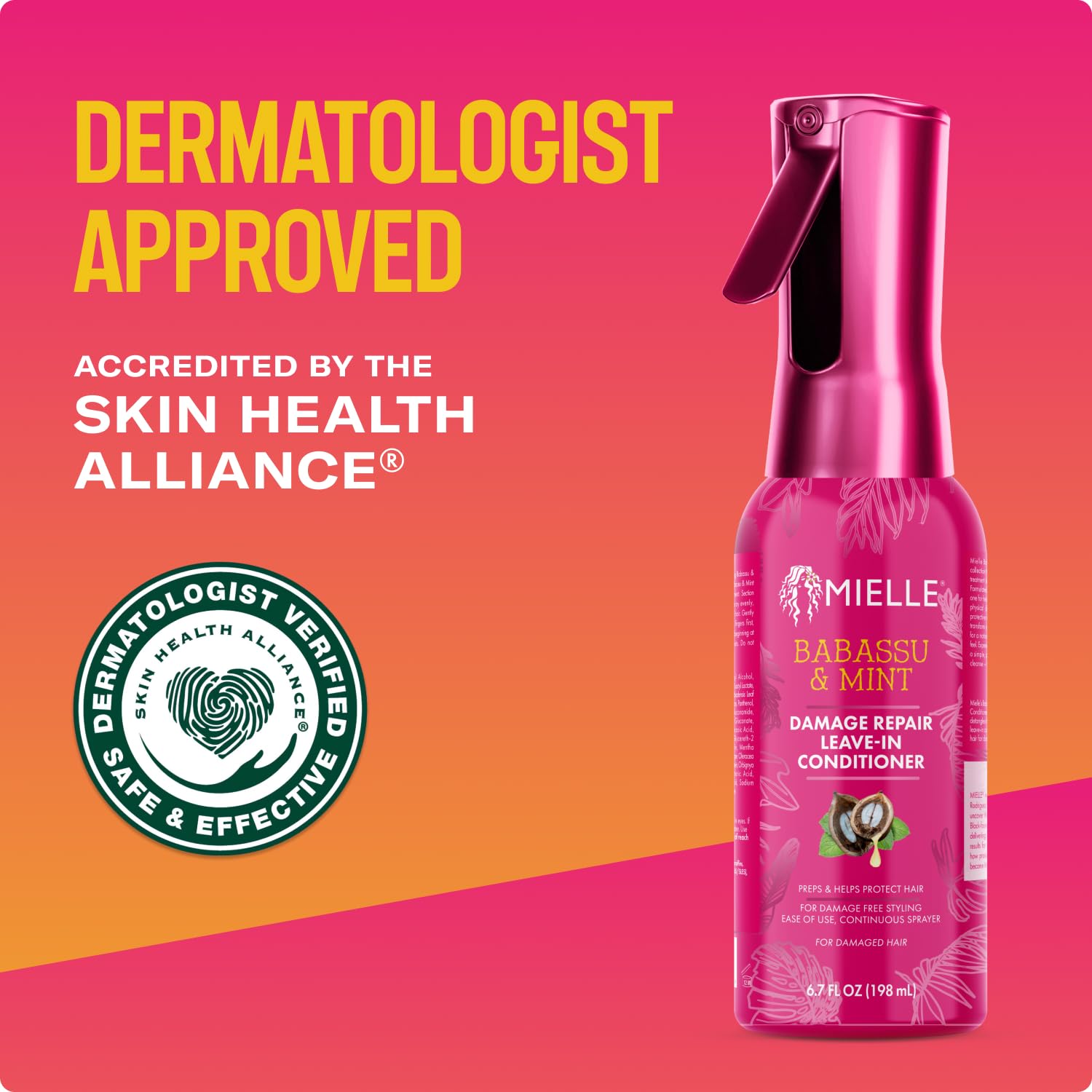 Mielle Organics Babassu & Mint Damage Repair Leave-In Conditioner for Damage Free Styling, 6.7 Ounce - Image 6