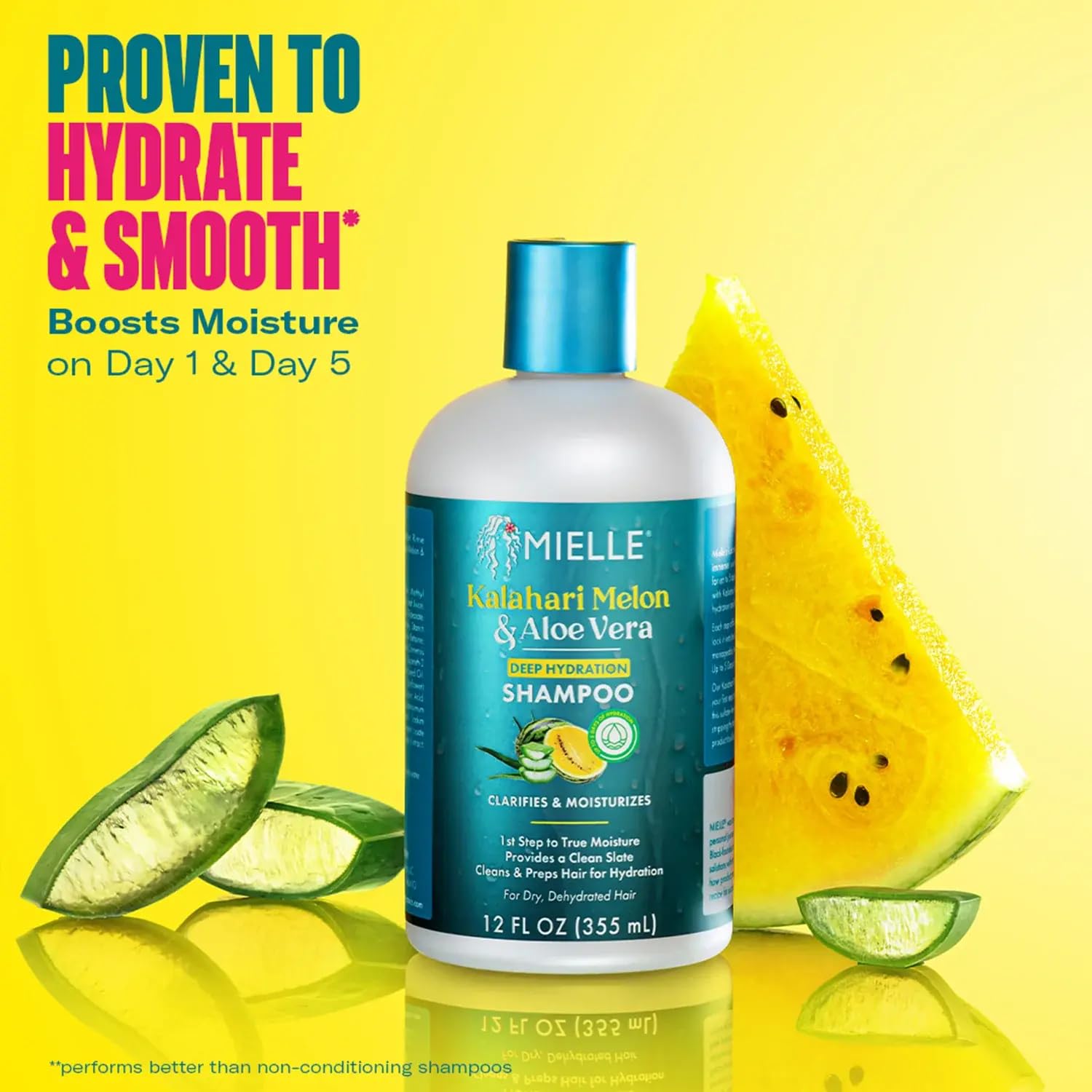 Mielle Organics Kalahari Melon & Aloe Vera Deep Hydration Shampoo & Multi-Tasking Leave-In Conditioner Bundle - For Dry, Curly, and Textured Hair - Image 4