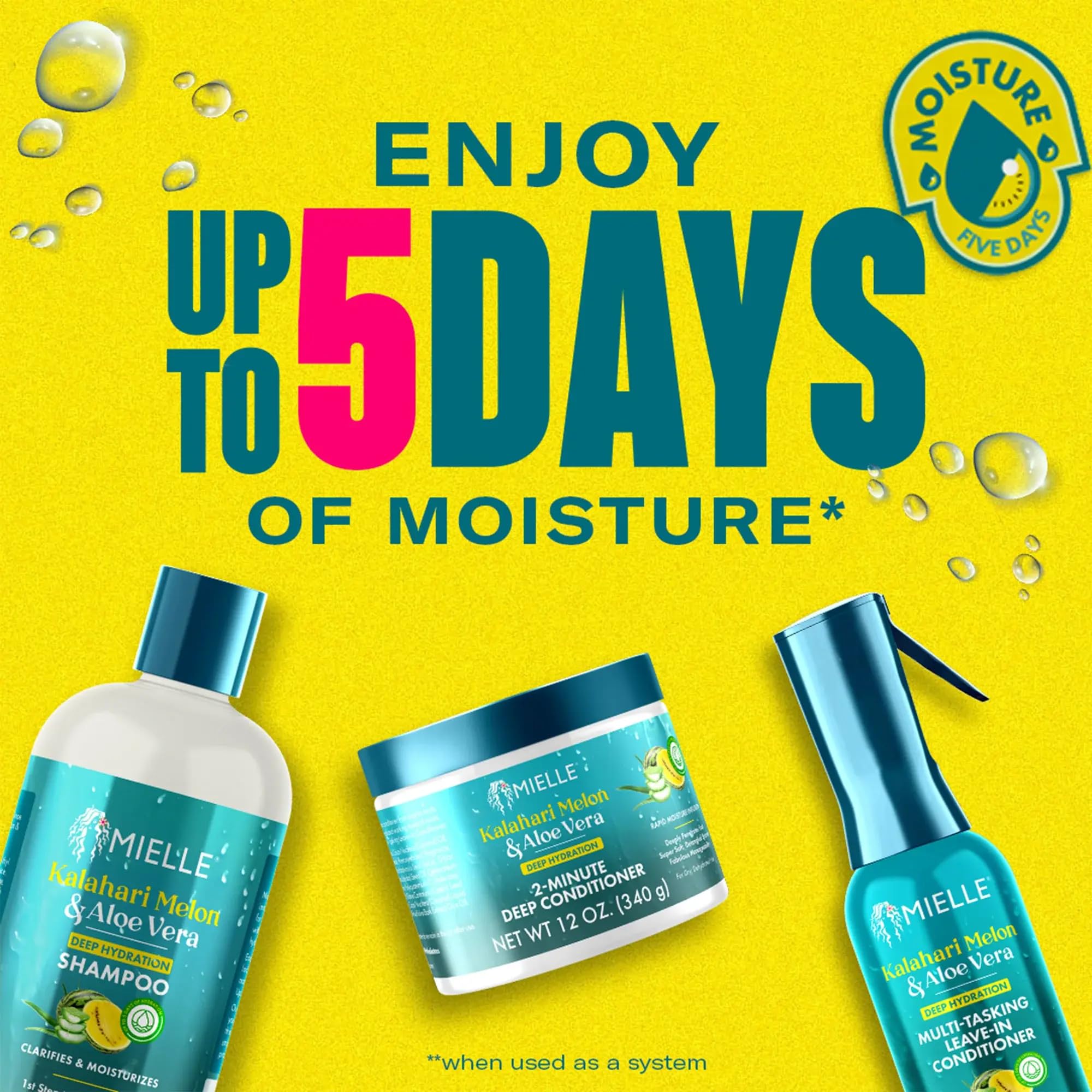 Mielle Organics Kalahari Melon & Aloe Vera Deep Hydration Shampoo & 2-Minute Deep Conditioner Bundle - For Dry, Curly, and Textured Hair - Image 8