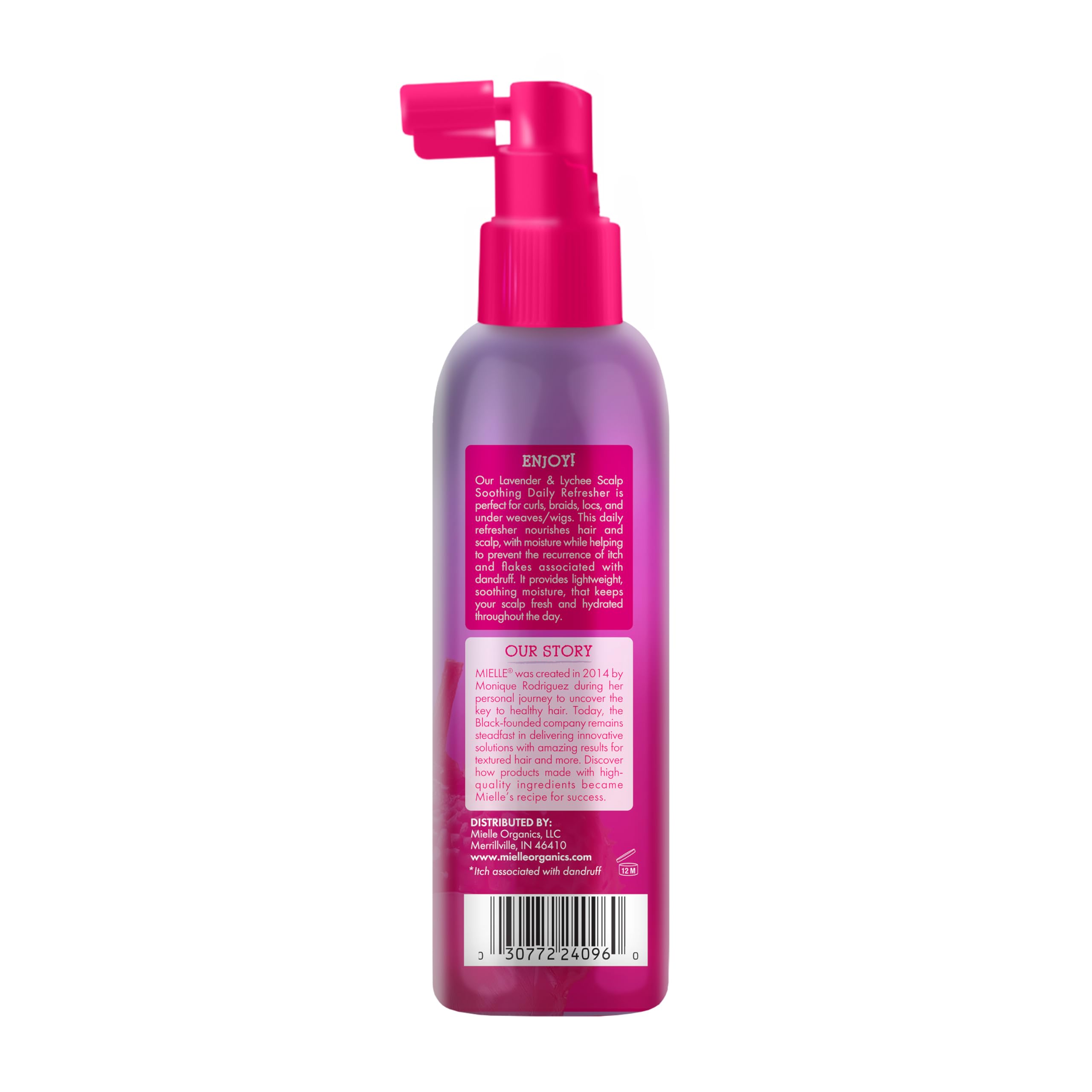 Mielle Organics Lavender & Lychee Daily Scalp Refresher, Pyrithione Zinc Dandruff Treatment Spray, Relieves Itch & Flakes, No Rinse Scalp Moisturizer with Niacinamide, For Dry Itchy Scalp, 4 fl oz - Image 9