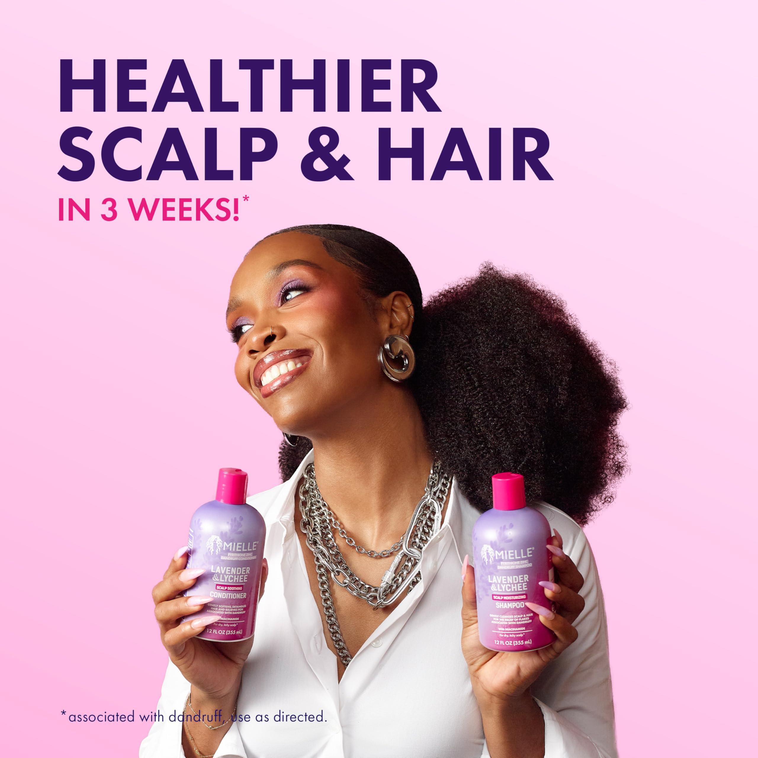 Mielle Organics Lavender & Lychee Scalp Soothing Conditioner, Pyrithione Zinc Dandruff Treatment Conditioner, Relieves Itch & Flakes, Moisturizing Conditioner with Niacinamide, 12 fl oz - Image 6