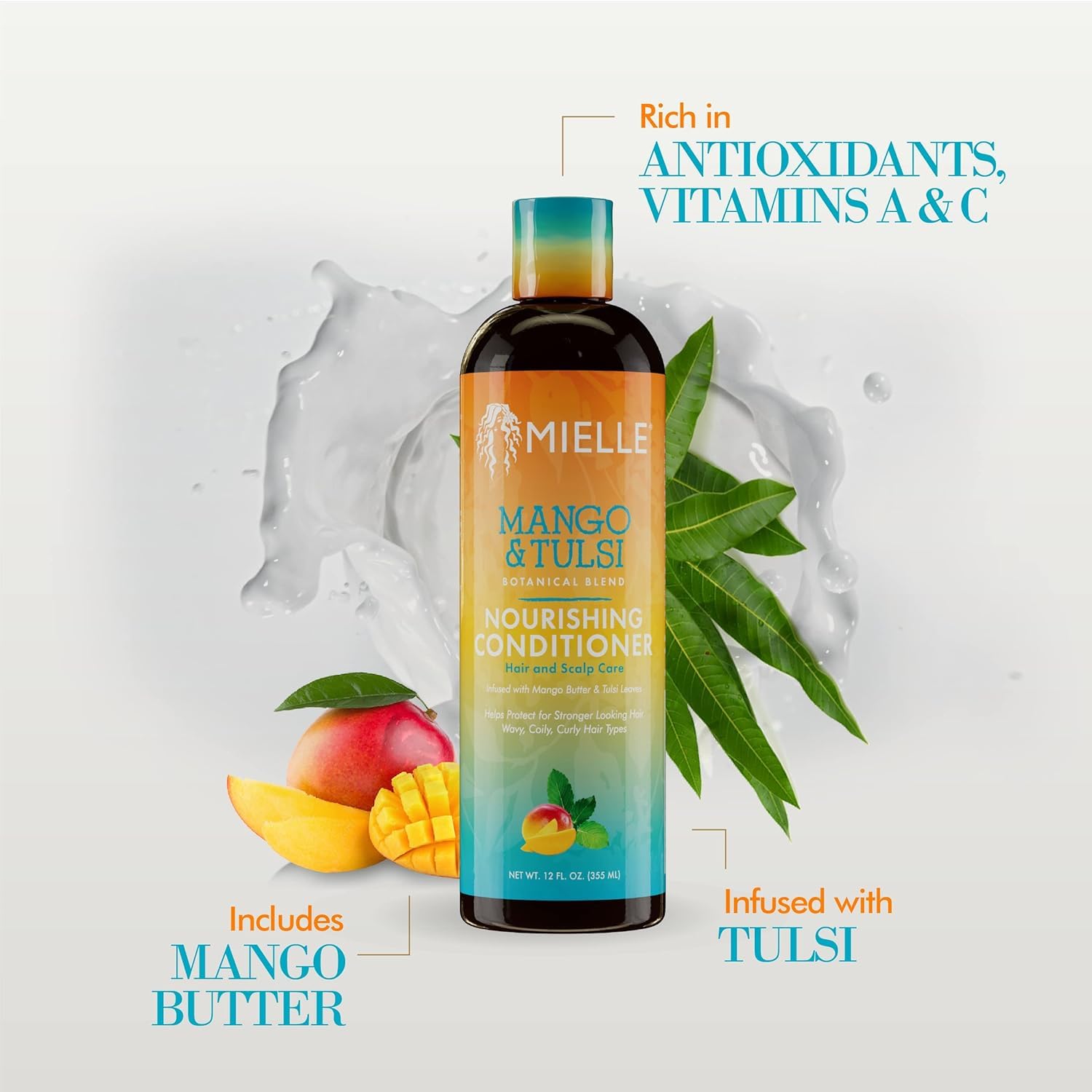 Mielle Organics Mango & Tulsi Nourishing Conditioner (12 Oz) - Image 5