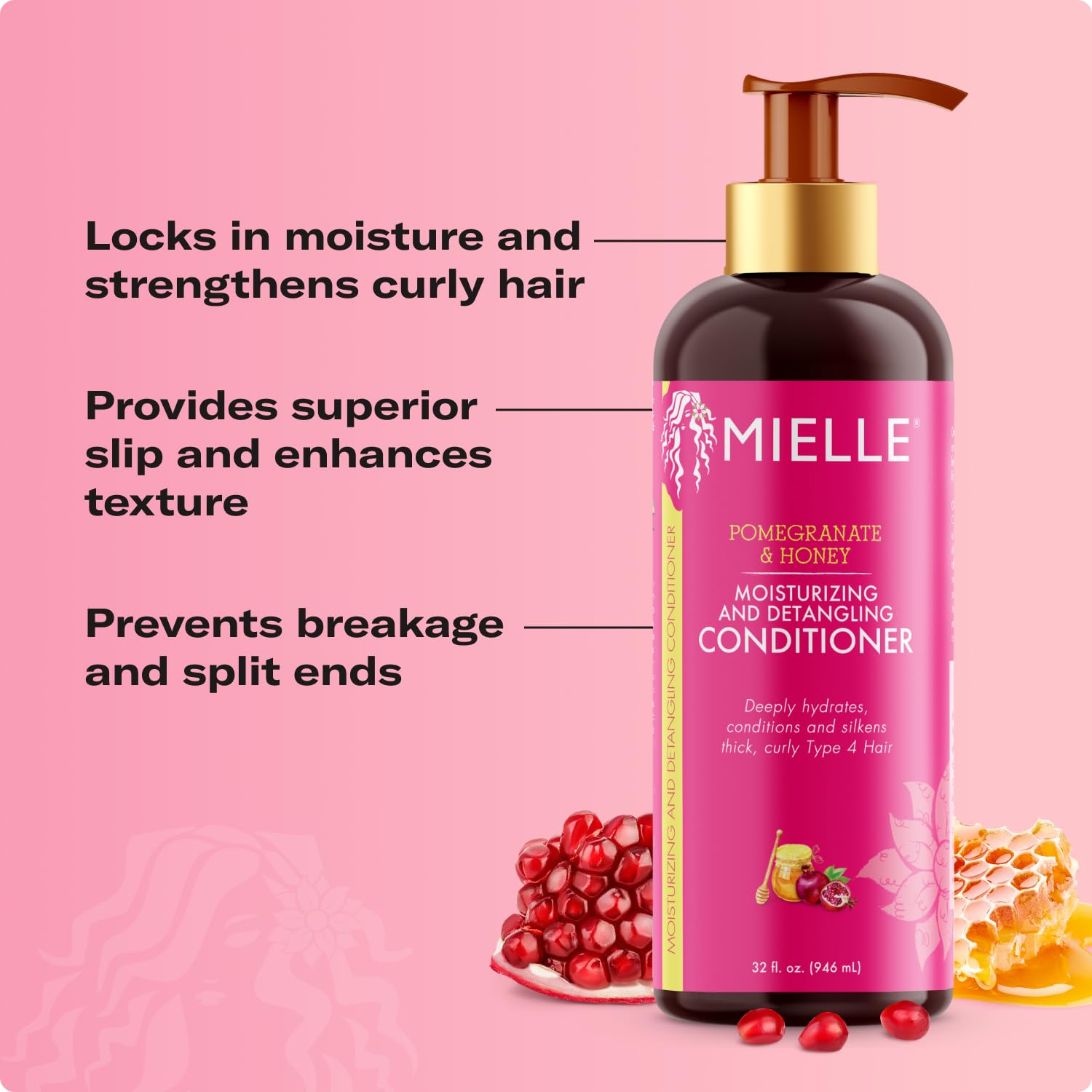Mielle Organics Pomegranate & Honey Twin Pack (Shampoo & Conditioner) - Image 4