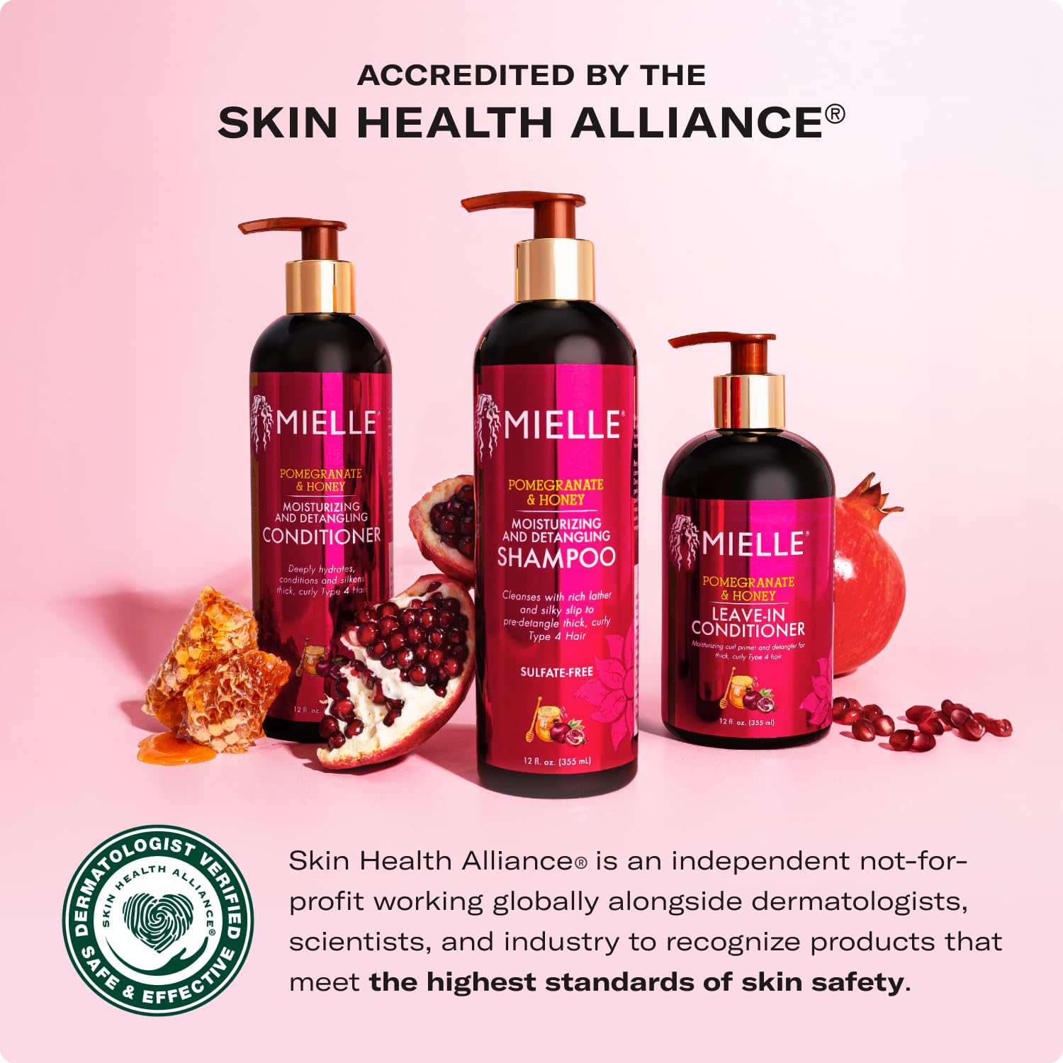 Mielle Organics Pomegranate & Honey Moisturizing and Detangling Shampoo and Conditioner for Type 4 Hair - Image 8