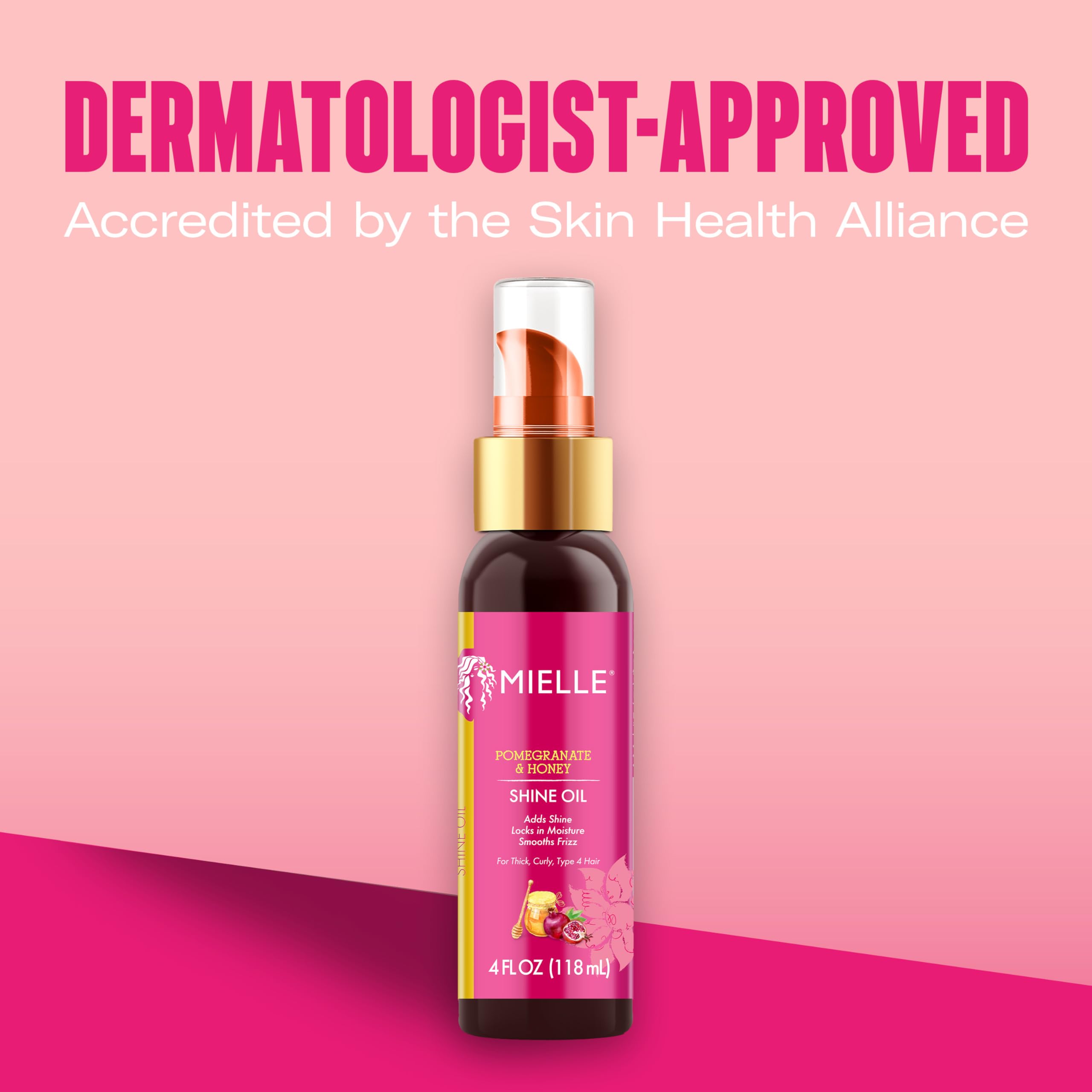 Mielle Organics Pomegranate & Honey Shine Oil, Lightweight Hair Oil for Curly & Coily Hair, Adds Shine, Locks in Moisture, Smooths Frizz, Heat Protection, Non-Greasy Finish, Type 4 Hair, 4 fl oz - Image 5