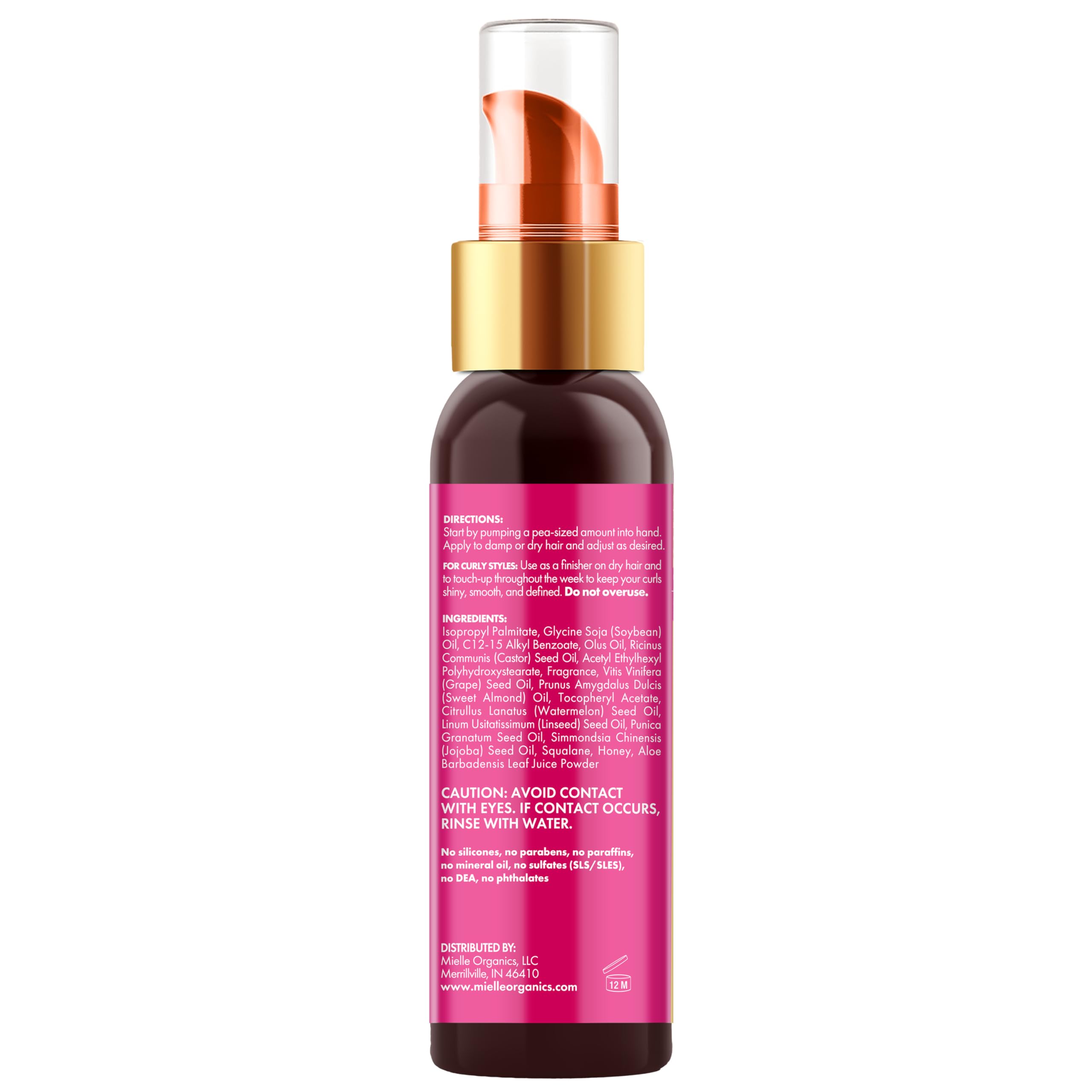 Mielle Organics Pomegranate & Honey Shine Oil, Lightweight Hair Oil for Curly & Coily Hair, Adds Shine, Locks in Moisture, Smooths Frizz, Heat Protection, Non-Greasy Finish, Type 4 Hair, 4 fl oz - Image 7