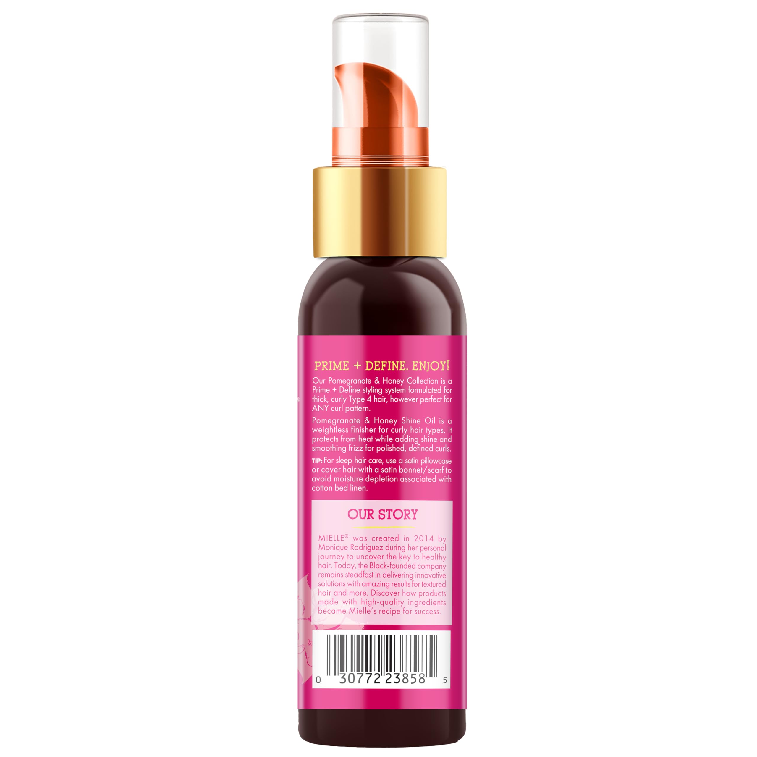 Mielle Organics Pomegranate & Honey Shine Oil, Lightweight Hair Oil for Curly & Coily Hair, Adds Shine, Locks in Moisture, Smooths Frizz, Heat Protection, Non-Greasy Finish, Type 4 Hair, 4 fl oz - Image 8