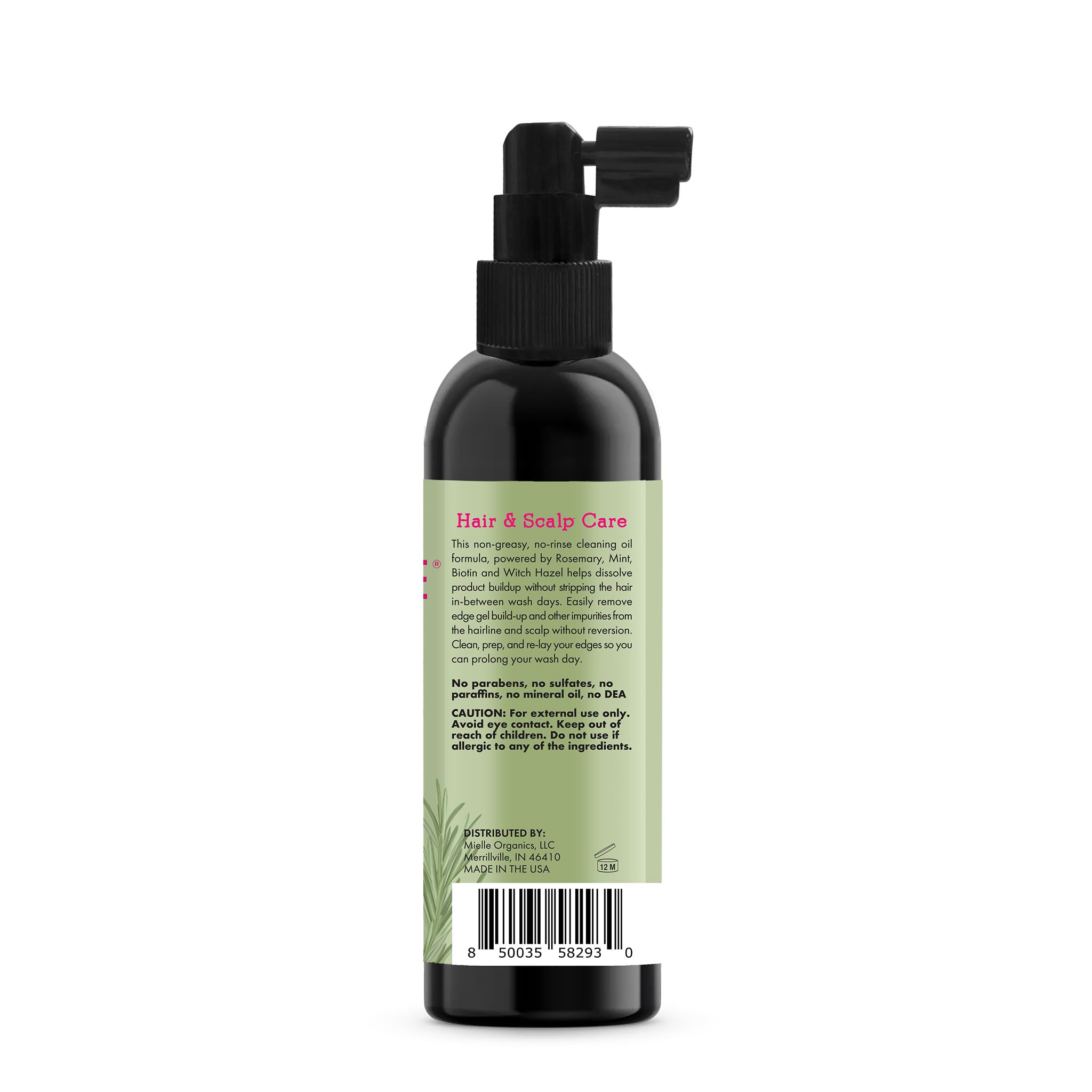 Mielle Organics Rosemary & Mint Scalp & Edge Cleansing Hair Oil - No-Rinse Scalp Cleanser for Product Build Up - Prolongs Hairstyles Between Wash Days & Encourages Longer, Healthier Hair (4 Oz) - Image 7