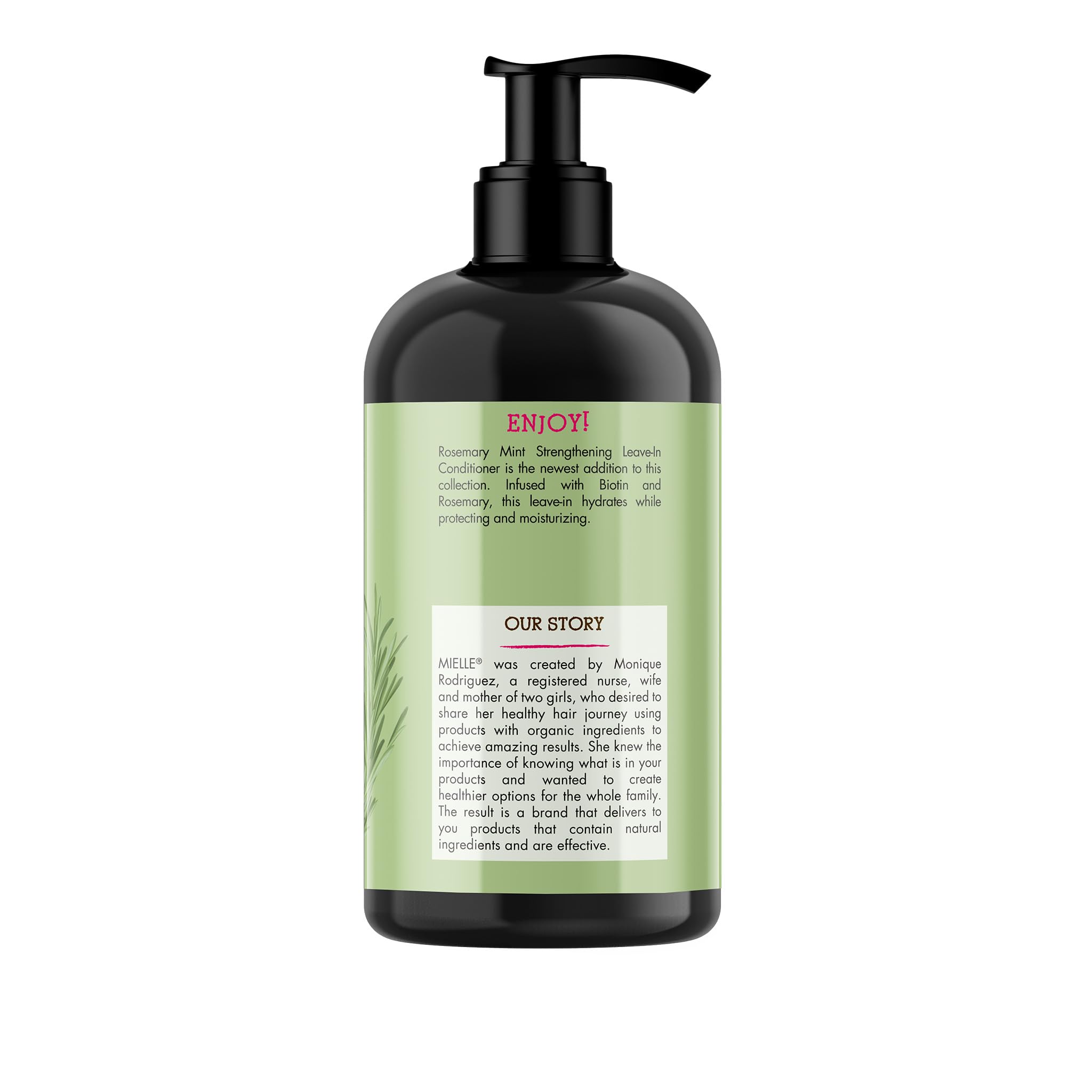 Mielle Organics Rosemary Mint Strengthening Leave In Conditioner for Curly Hair - Hydrating Hair Moisturizer Infused with Biotin to Soften, Protect & Boost Shine (12 Oz) - Image 9