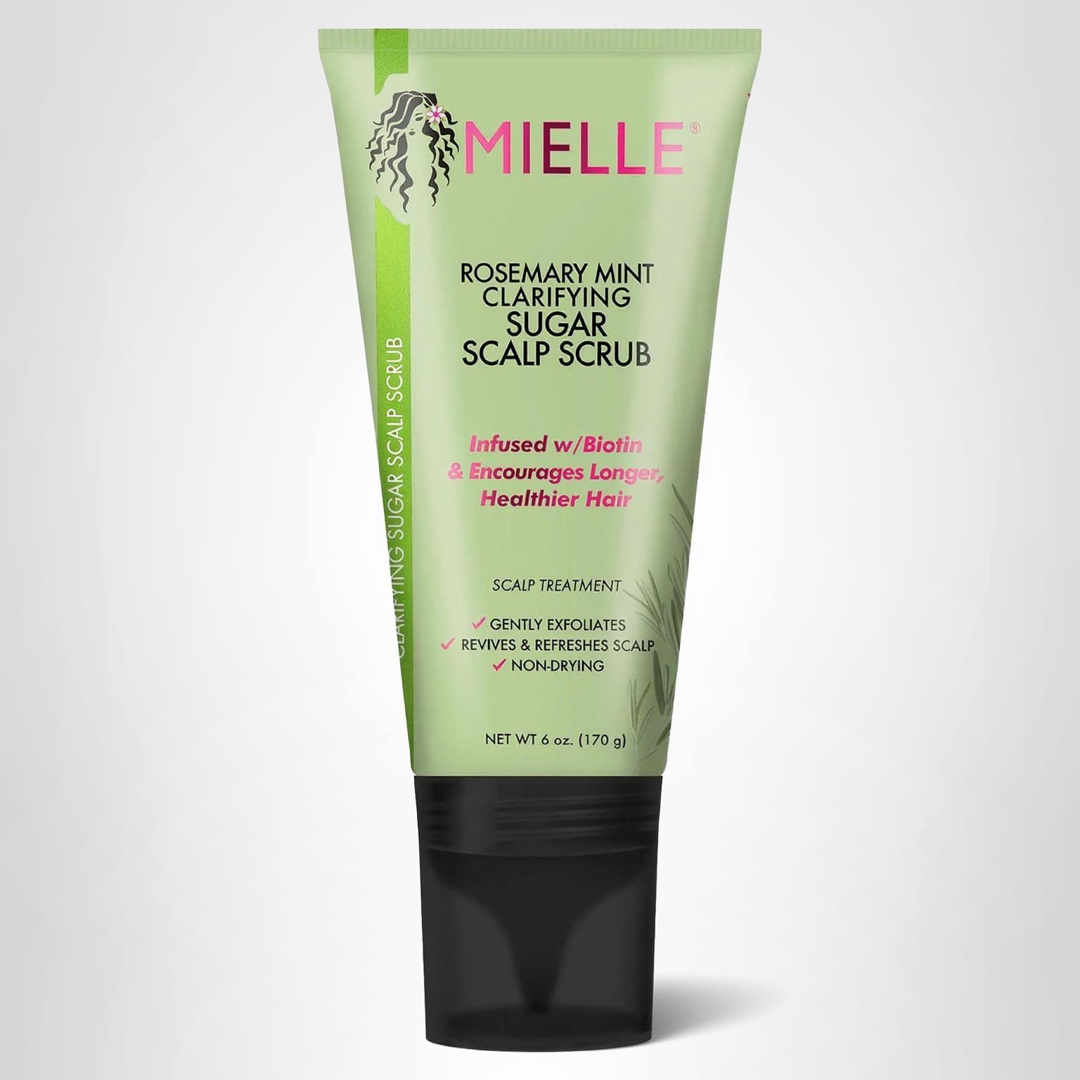 Mielle Organics Rosemary & Mint Sugar Exfoliating Scalp Scrub - Gentle Pre-Shampoo Dry Scalp Treatment for Oil & Product Buildup - Biotin Infused Non-Drying, Moisturizing Formula (6 Fl Oz) - Image 7
